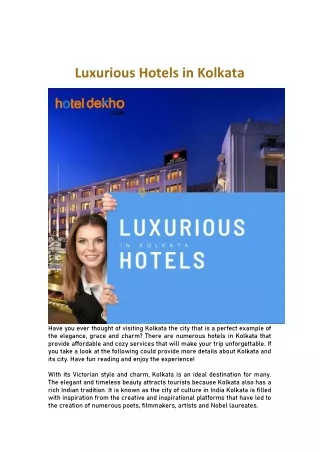 Luxurious Hotels in Kolkata
