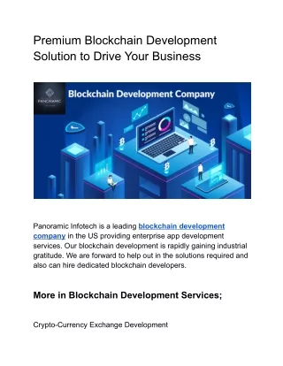 premium blockchain development solution to drive