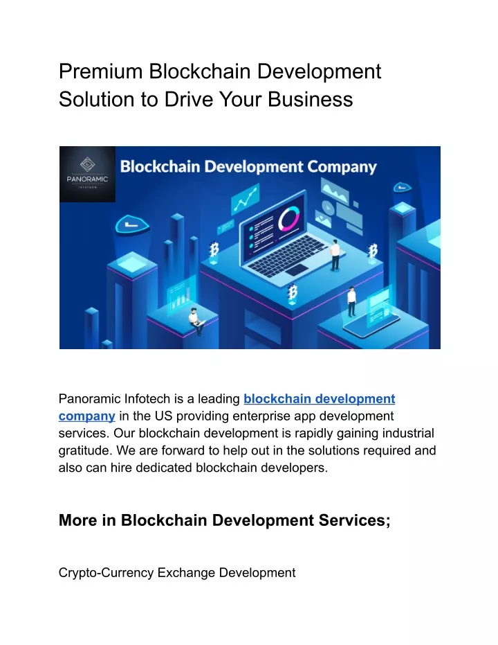 premium blockchain development solution to drive