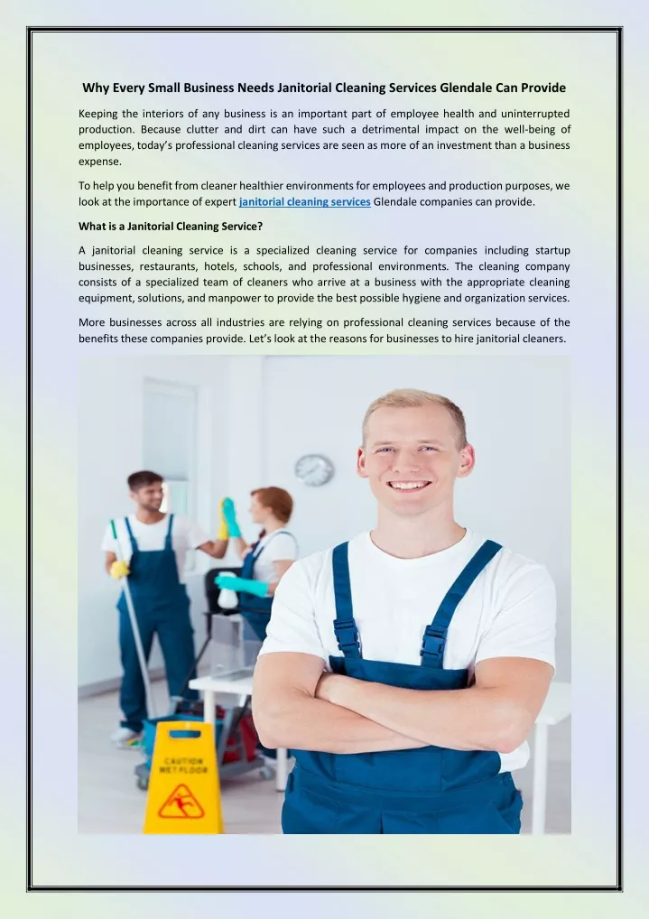 why every small business needs janitorial