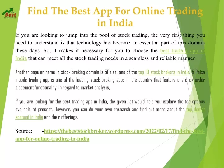 find the best app for online trading in india