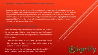 signify uvc disinfection services understanding