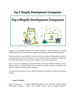 Top 5 Shopify Development Companies