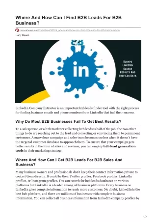 where and how can i find b2b leads