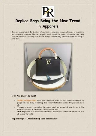Replica Bags Being the New Trend in Apparels