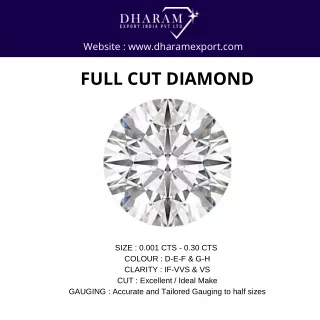 Explore the epitome of cut-diamond perfection with Dharam export