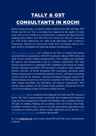 tally gst consultants in kochi