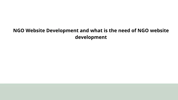ngo website development and what is the need
