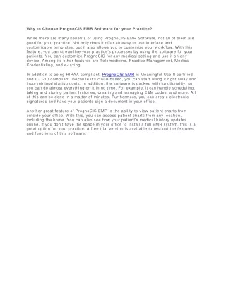 why to choose prognocis emr software for your
