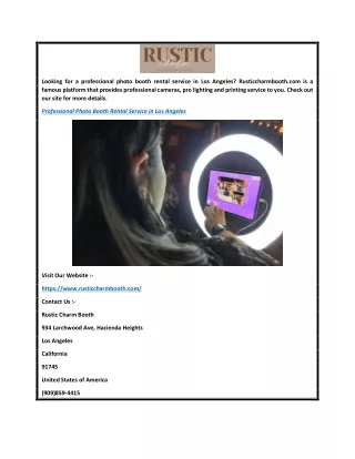 Professional Photo Booth Rental Service In Los Angeles  Rusticcharmbooth.com