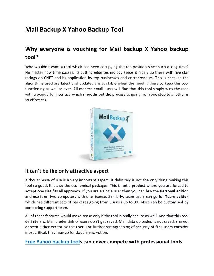 mail backup x yahoo backup tool