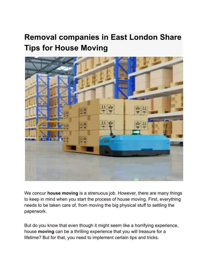 removal companies in east london share tips