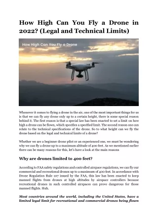 How High Can You Fly a Drone in 2022