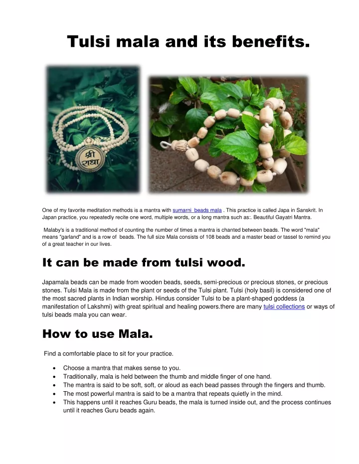 tulsi mala and its benefits