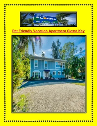 Pet Friendly Vacation Apartment Siesta Key