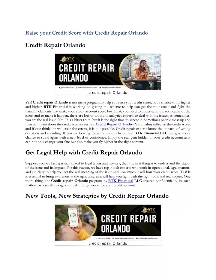 raise your credit score with credit repair orlando