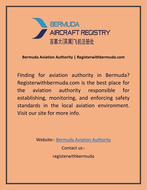 Bermuda Aviation Authority  Registerwithbermuda