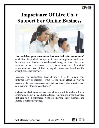 Importance Of Live Chat Support For Online Business