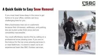 A Quick Guide to Easy Snow Removal