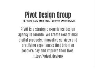 pivot design group 187 king st e 4th floor