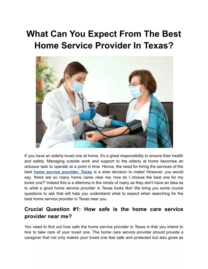what can you expect from the best home service