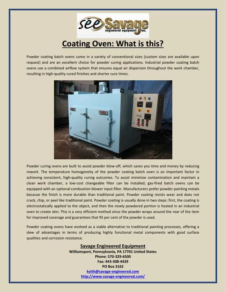 coating oven what is this