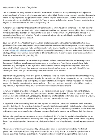 comprehension the notion of regulation