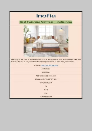 best twin size mattress inofia com