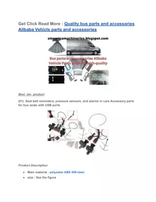 Quality bus parts or accessories for Alibaba Vehicle Parts and Accessories