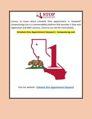 Schedule Dmv Appointment Hayward  1stopautoreg.com
