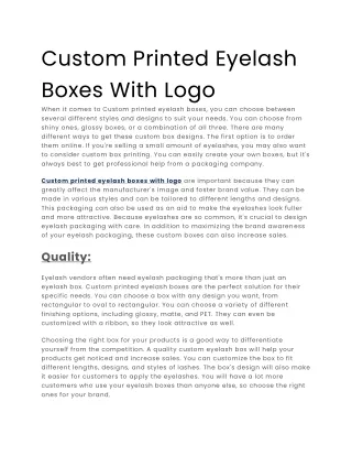 Custom Printed Eyelash Boxes With Log1