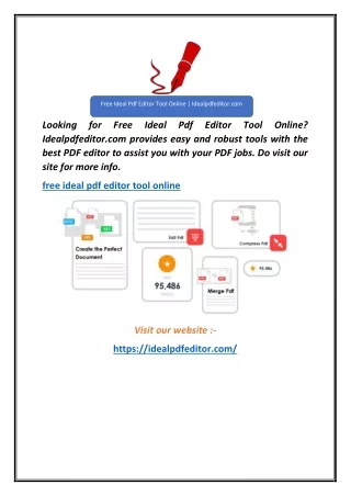Free Ideal Pdf Editor Tool Online  Idealpdfeditor.com