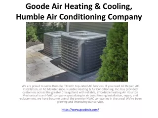 goode heating and air conditioning, ac repair humble
