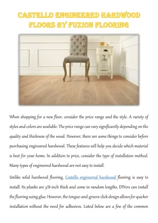Castello Engineered Hardwood Floors by Fuzion Flooring