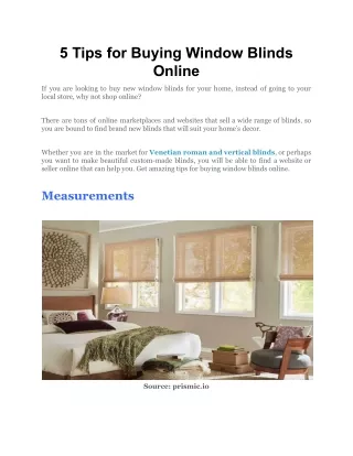 5 tips for buying window blinds online