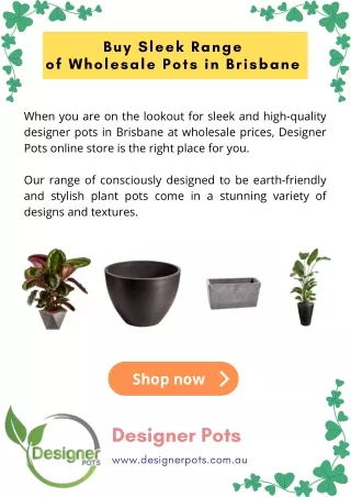 Buy Sleek Range of Wholesale Pots in Brisbane
