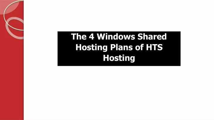 the 4 windows shared hosting plans of hts hosting