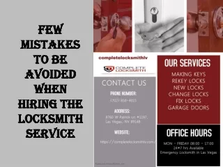 Few mistakes to be avoided when hiring the locksmith service