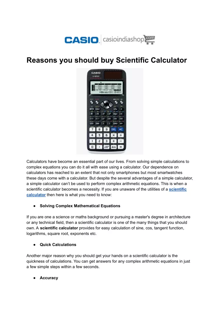 reasons you should buy scientific calculator