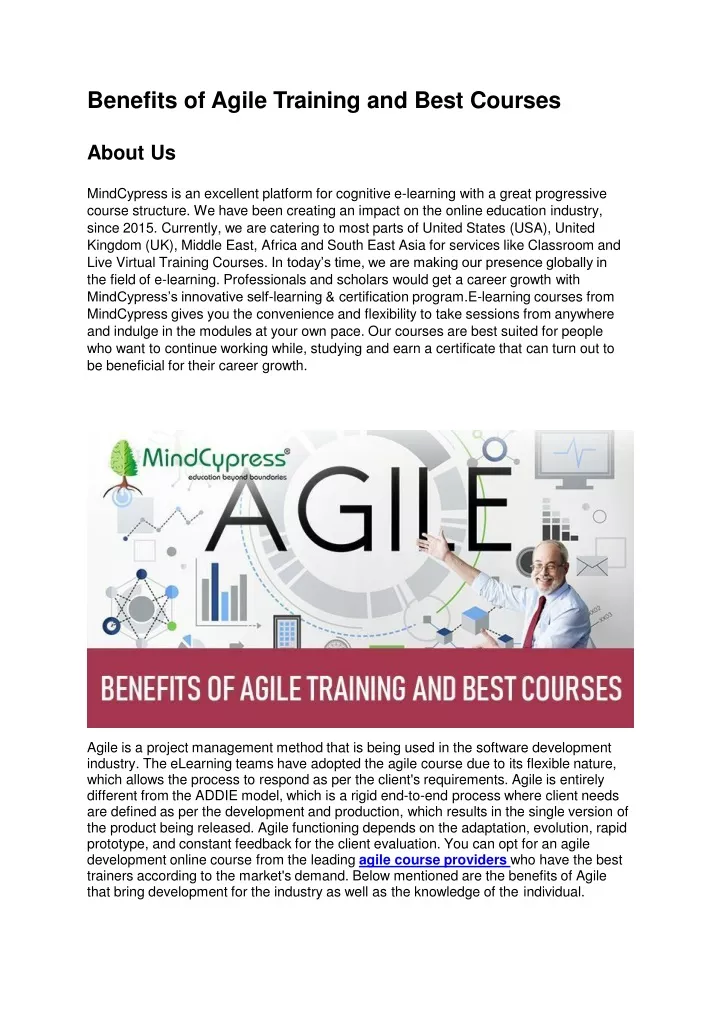 benefits of agile training and best courses about