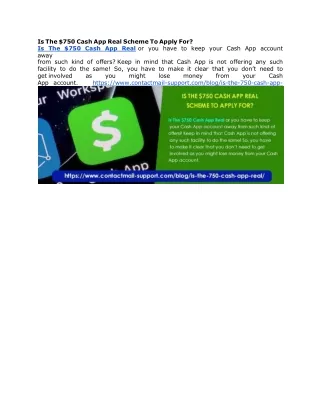is the 750 cash app real scheme to apply