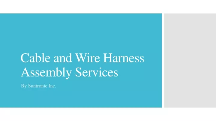 cable and wire harness assembly services