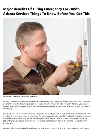 major benefits of hiring emergency locksmith