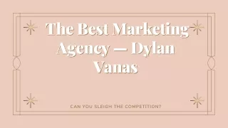 The Best Marketing Agency — Dylan Vanas