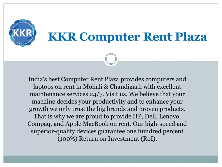 kkr computer rent plaza