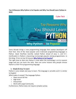 top 10 reasons why python is so popular