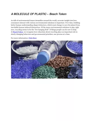 A Molecule Of Plastic - $Beach Token
