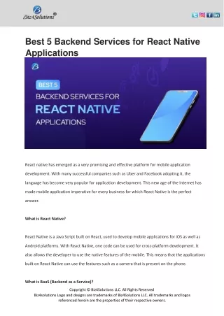 best 5 backend services for react native