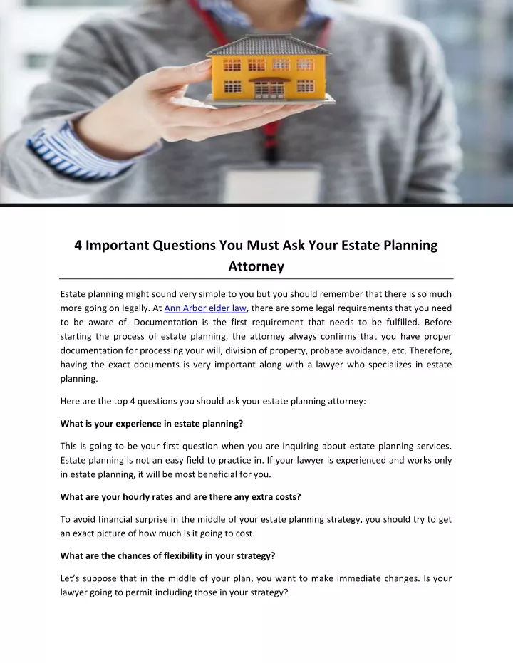 4 important questions you must ask your estate