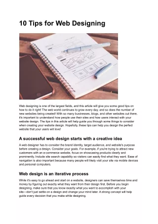 10 tips for web designing